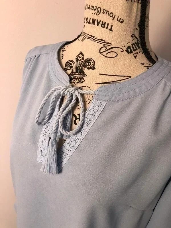💙 Blusa azul cielo bordada – Lola Espeleta – T. S – Muy buen estado – photo 9